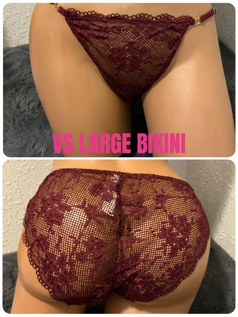 Victoria's Secret Burgundy Floral Lace Bikini